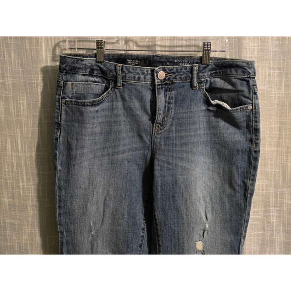 Women's Simply‎ Vera Wang Jeans, Size 8, Blue Boyfriend Capri - Picture 3 of 5